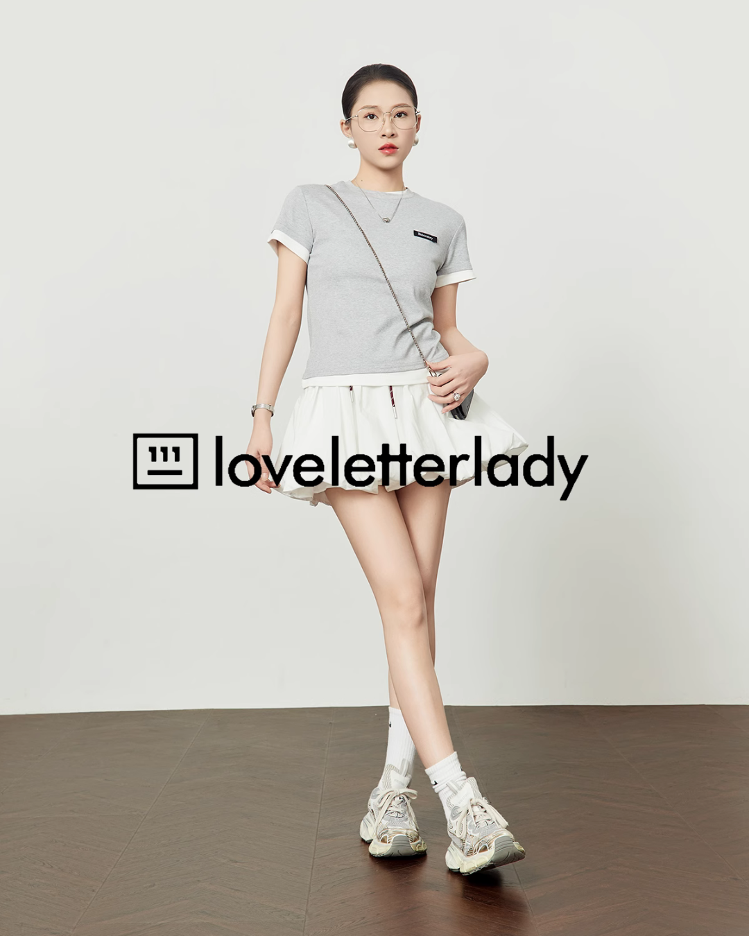 Light Gray Layered T-Shirt LLA0434