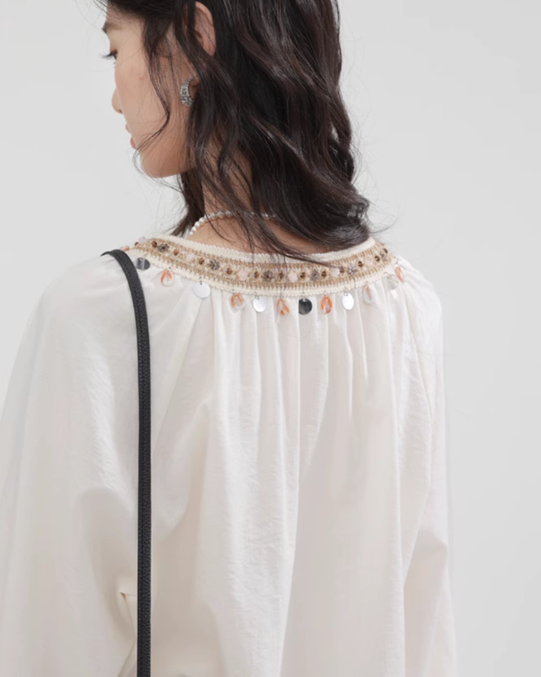 No Collar Balloon Sleeve Top / Vest / Pants CHS0002