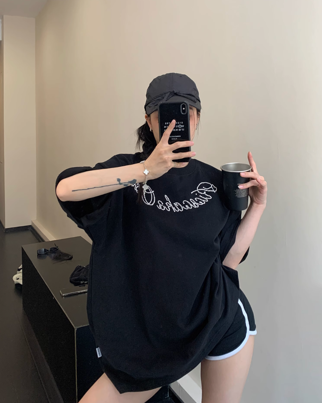 Pearl logo short sleeve T-shirt YLS0837