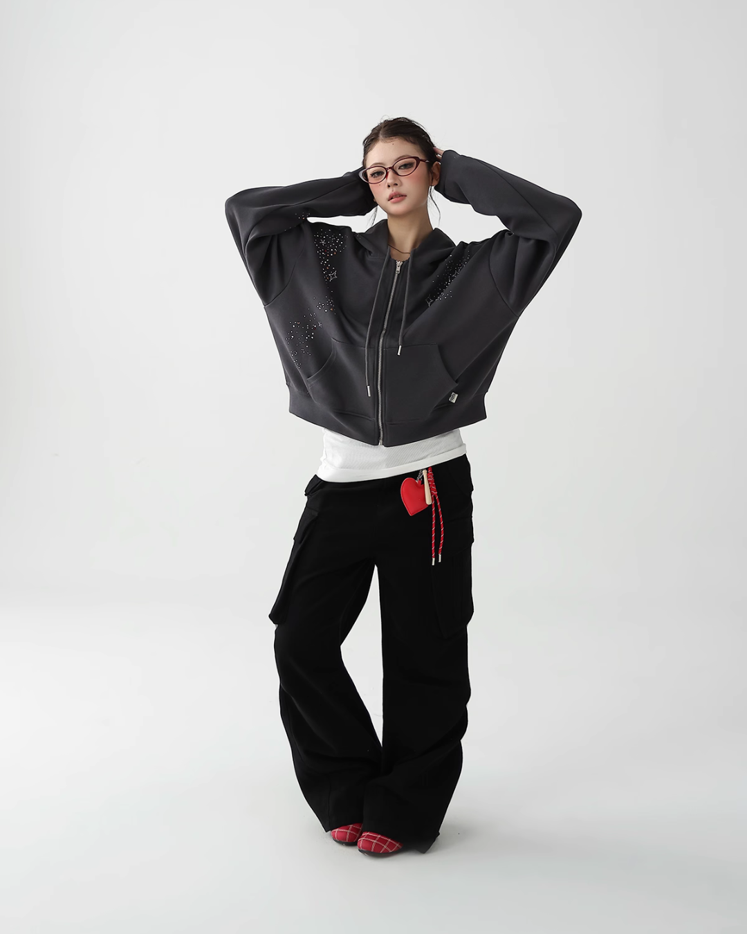 Sequin Embroidered Zip Hoodie ACS0278