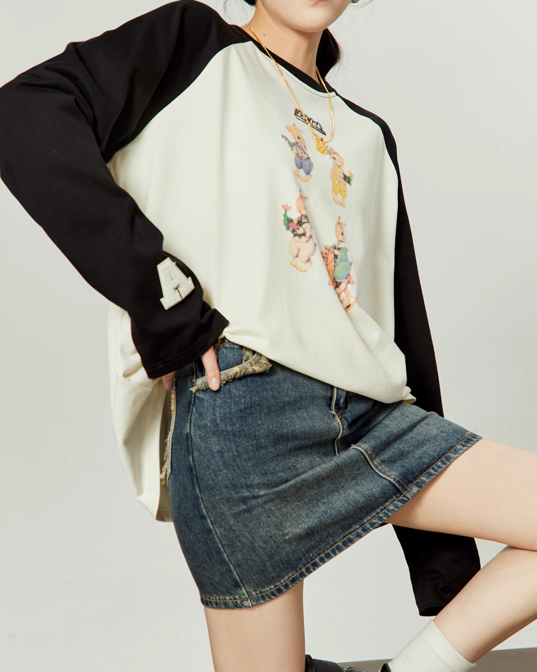 Bunny Raglan Long Sleeve T-Shirt LLA0343