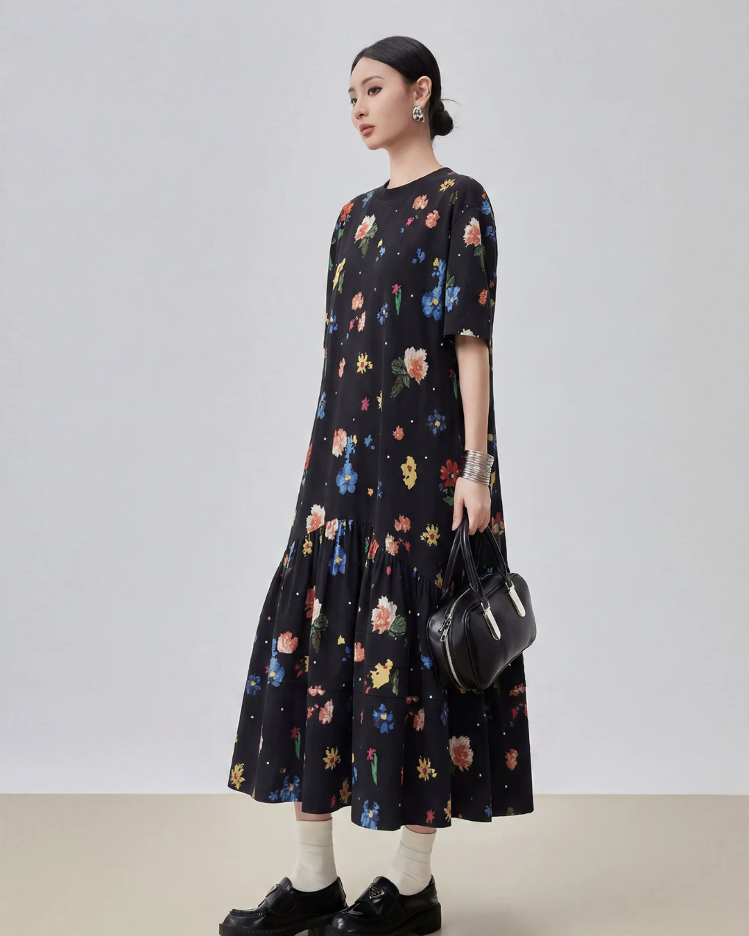 Retro Hand-Drawn Style Long Dress FER0329