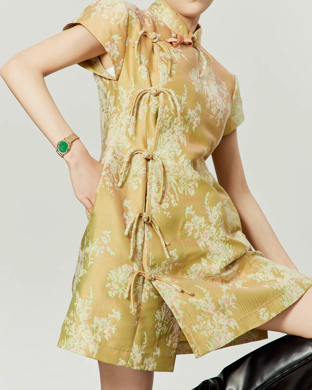 Yellow Cheongsam Dress LLA0103