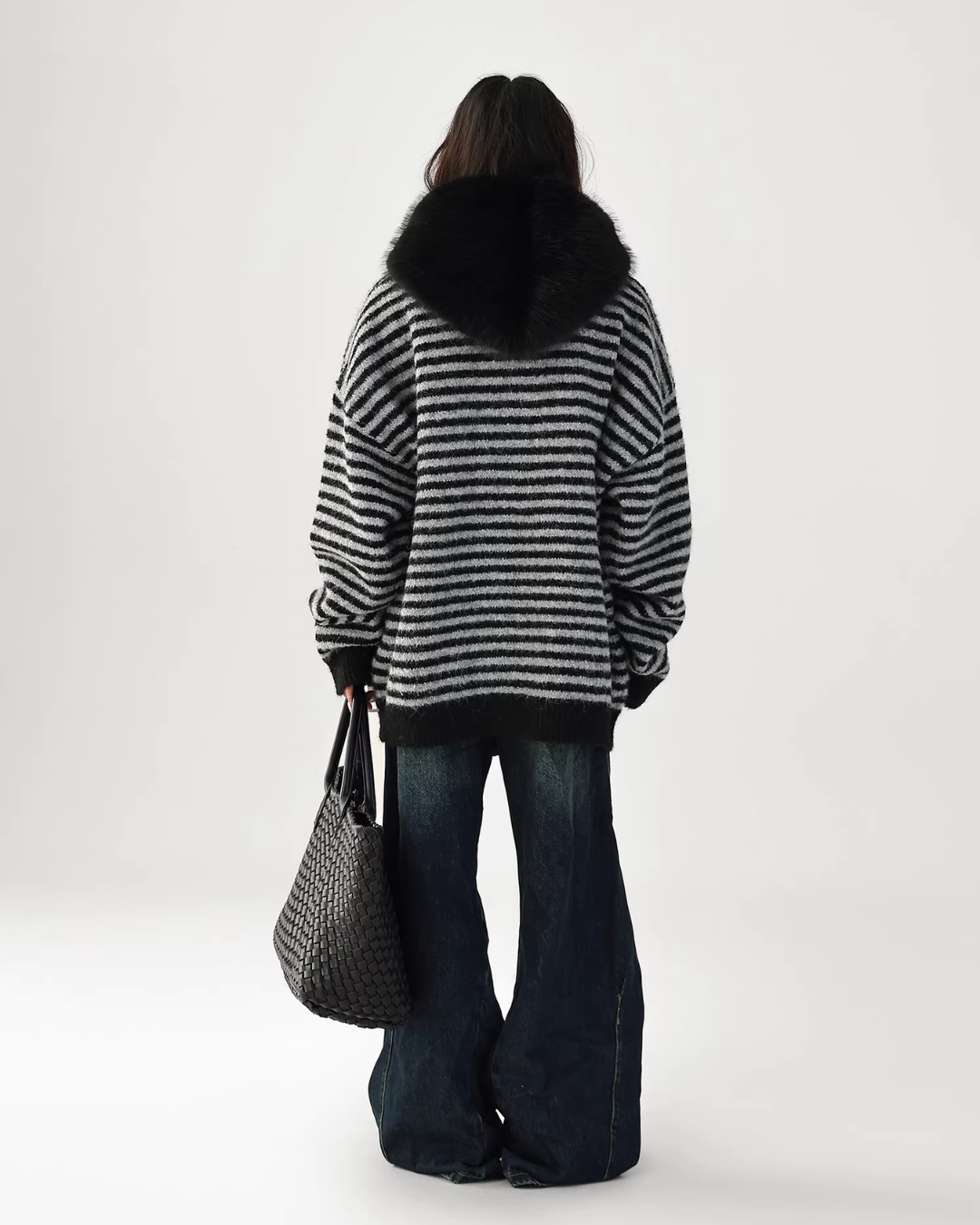 Striped Wool Loose Hoodie ACS0350