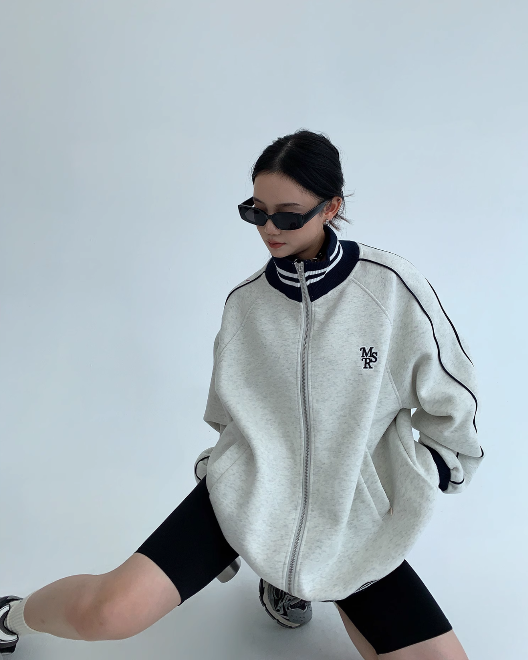 Color Blocked Line Track Jacket YLS0829