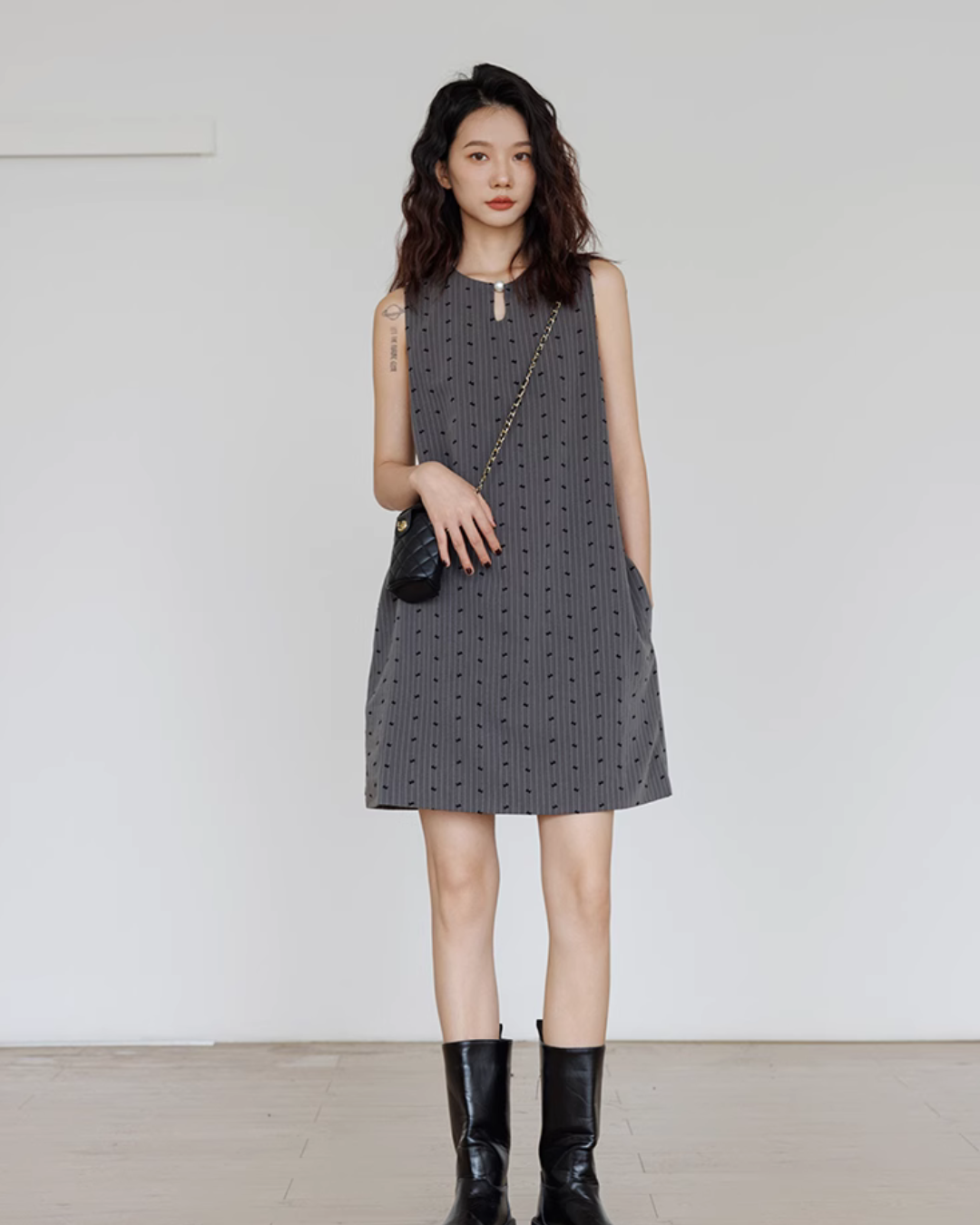 Ribbon Design Sleeveless Dress VAS0014