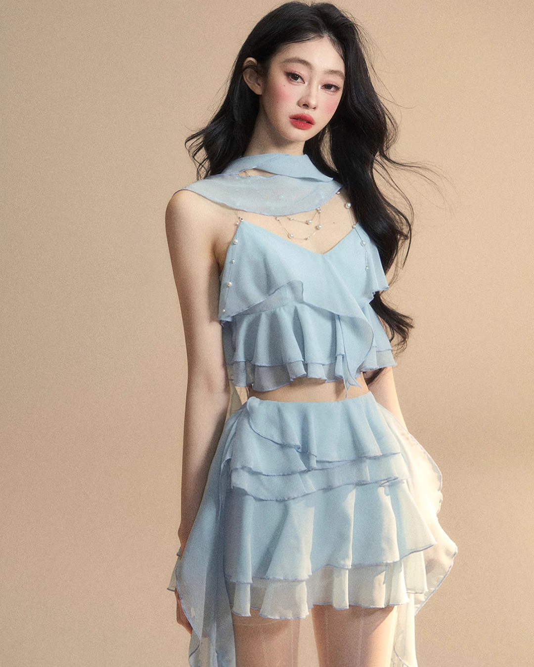 Chiffon Ruffle Tops / Chiffon Skirts LAS0019
