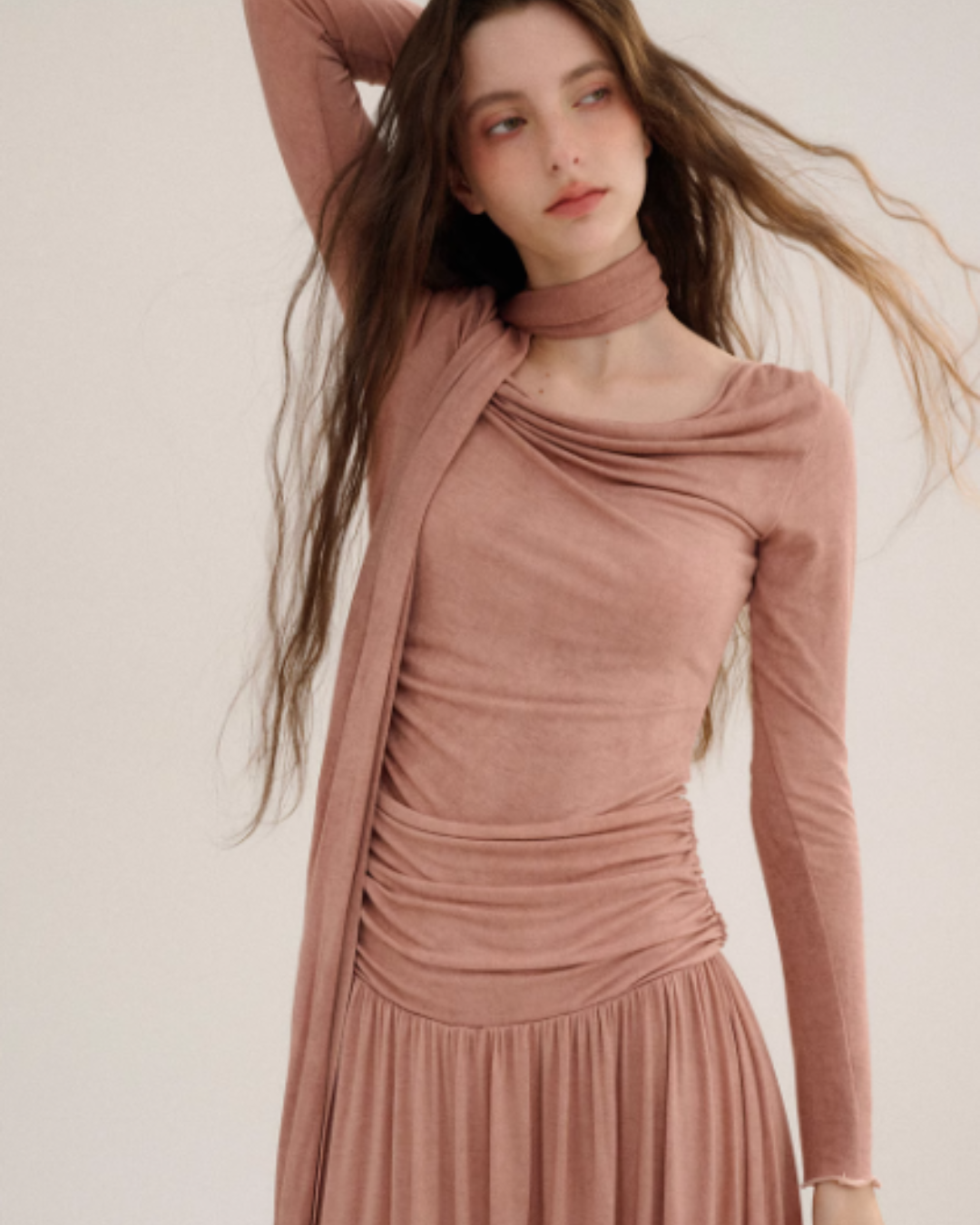 Asymmetrical Knit Tight Dress SNT0004