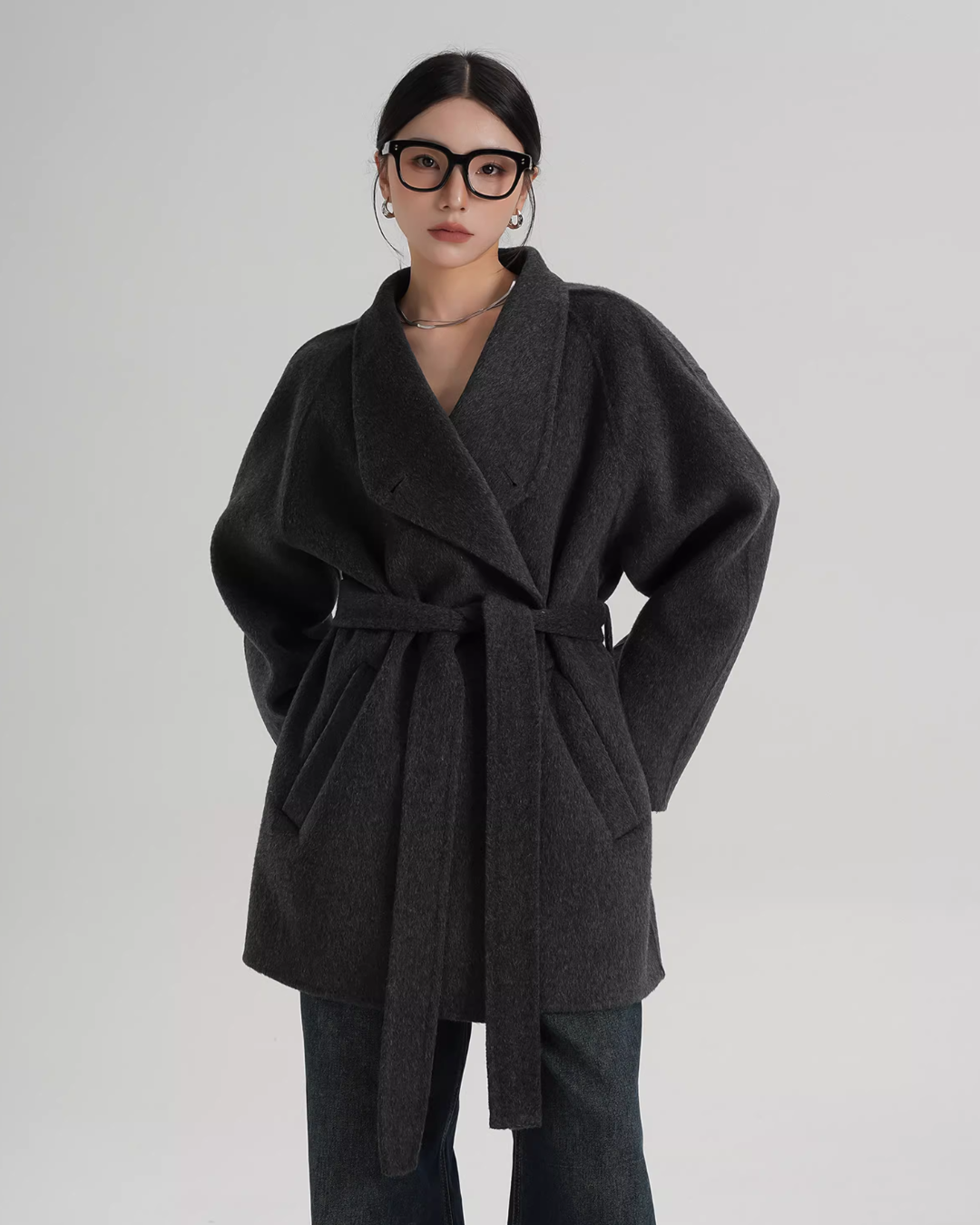 Stand Collar Mid-Length Coat SRS0355