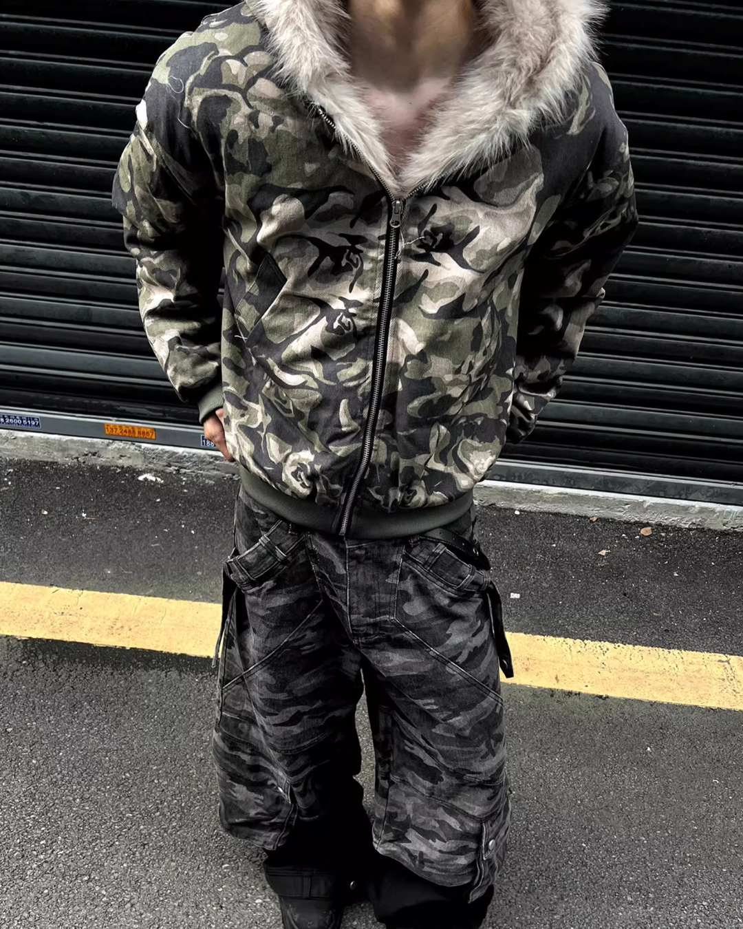 Camouflage Spliced Hoodie Jacket FLG0007