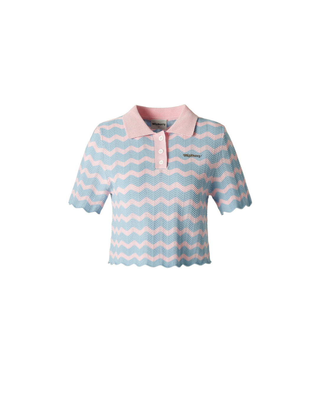 Wave Stripe Short Sleeve Knit WBL0019