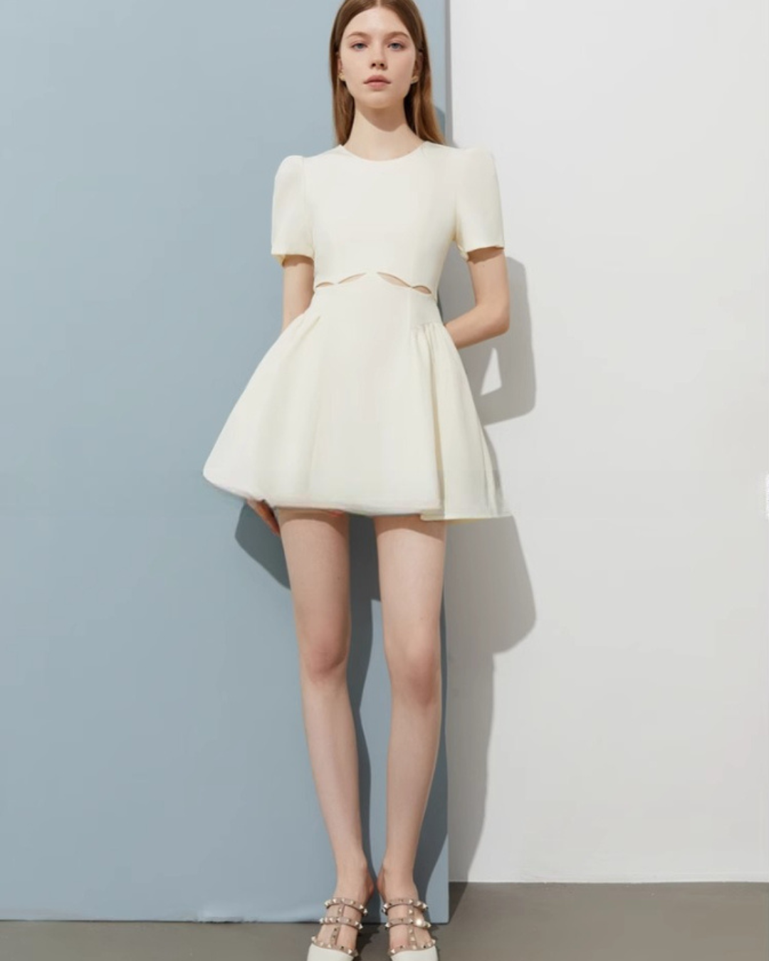 Shoulder Flare Dress DPY0045
