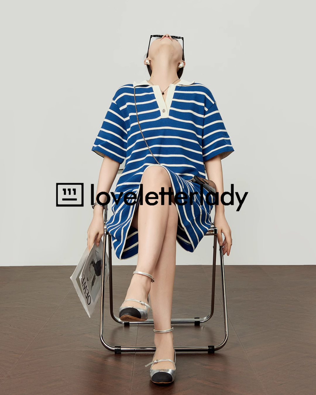Border Short Sleeve Knit Dress LLA0440
