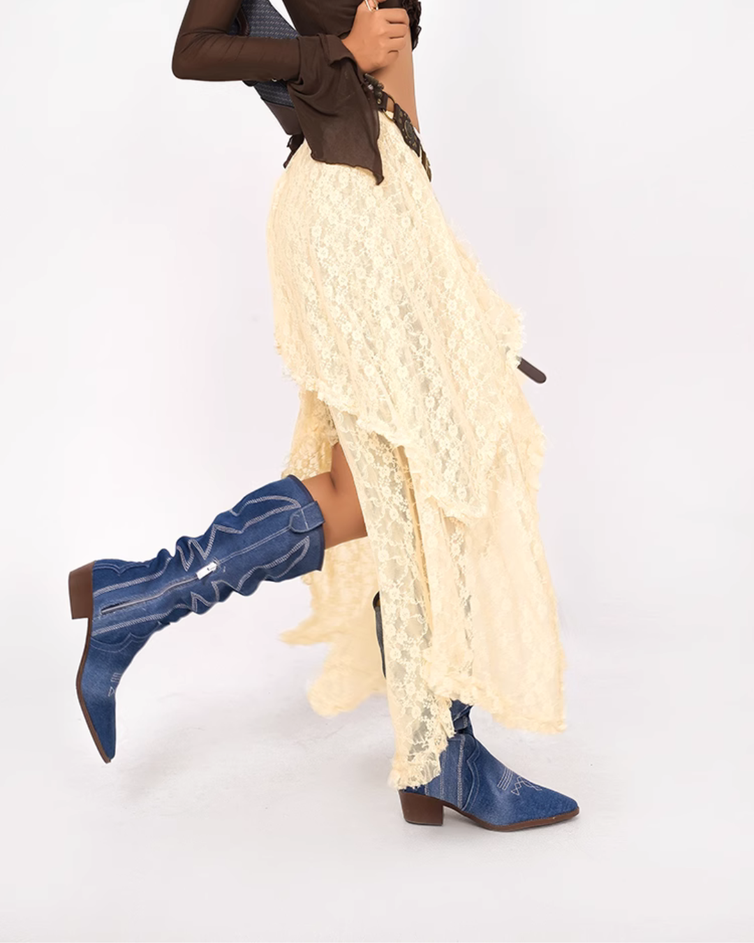 Ilehem Lace Ruffled Skirt NIM0022