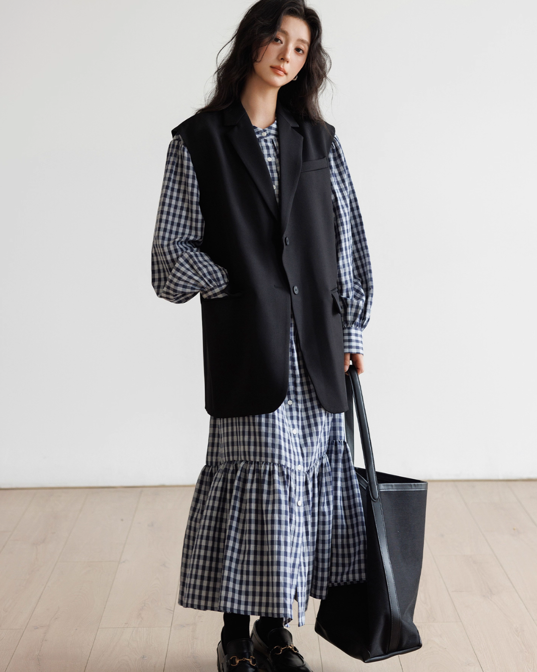 Ribbon Gingham Check Dress VAS0145