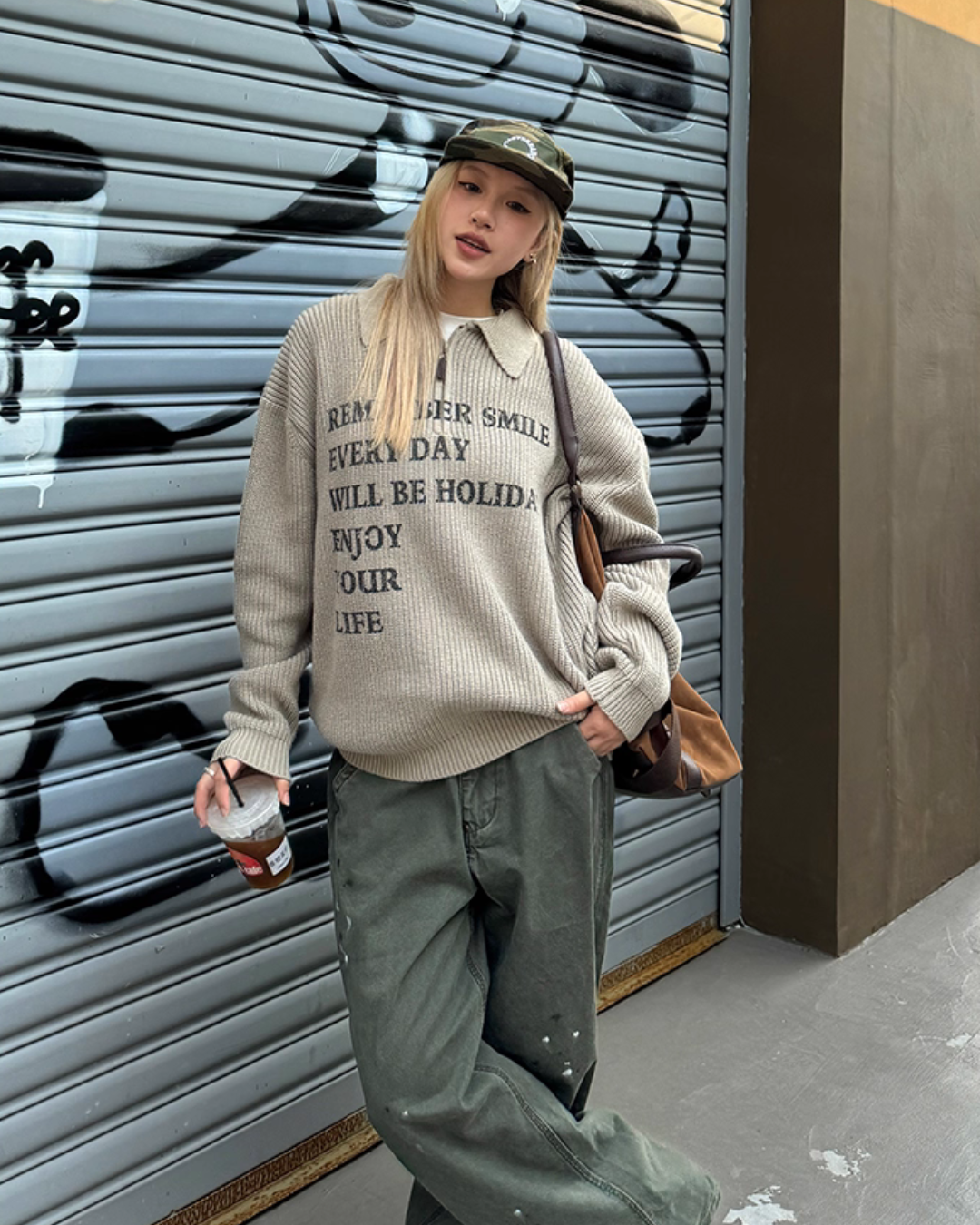 Half-zip Logo Knit Top CYE0017