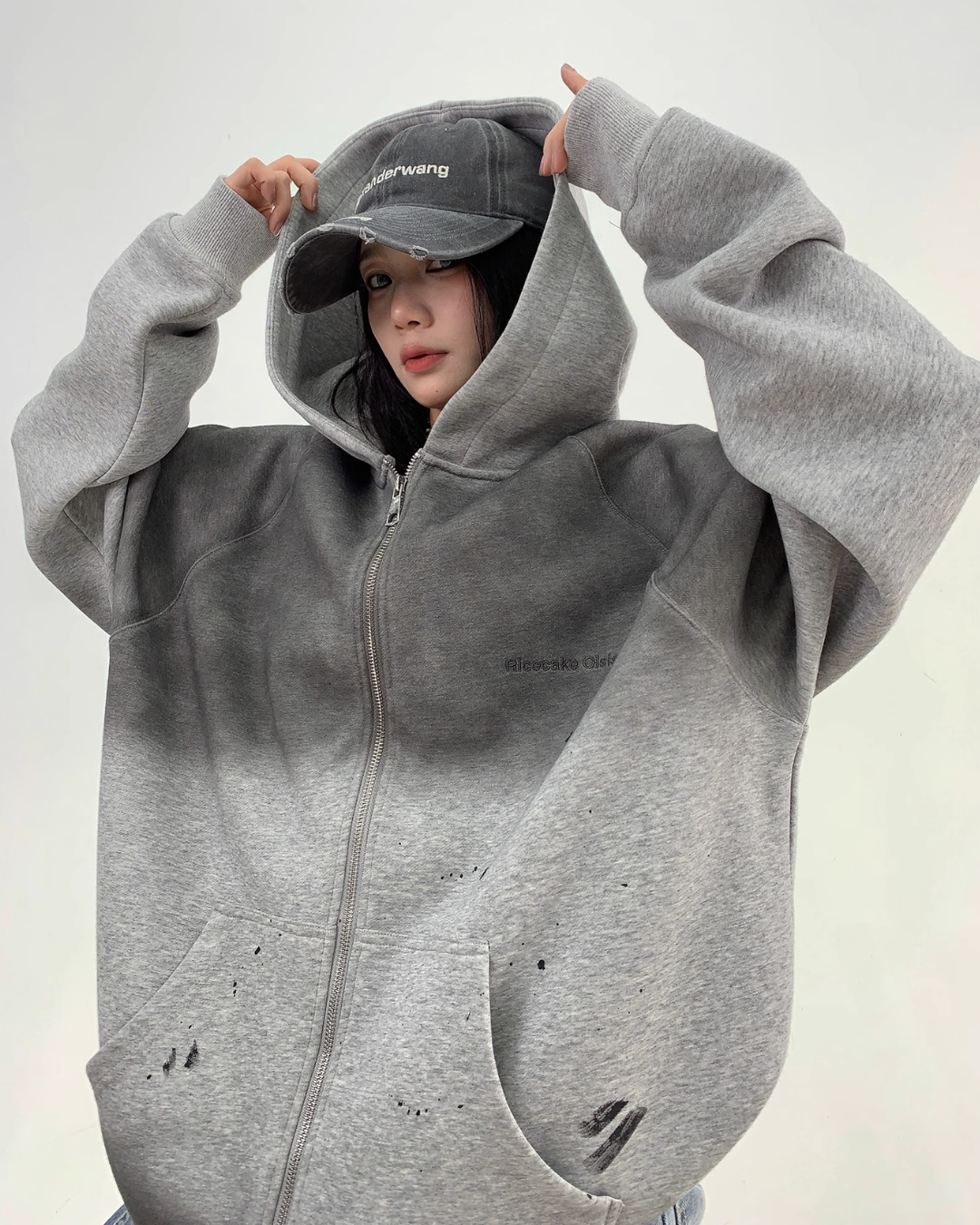 Oversized Gradient Zip Hoodie YLS0796