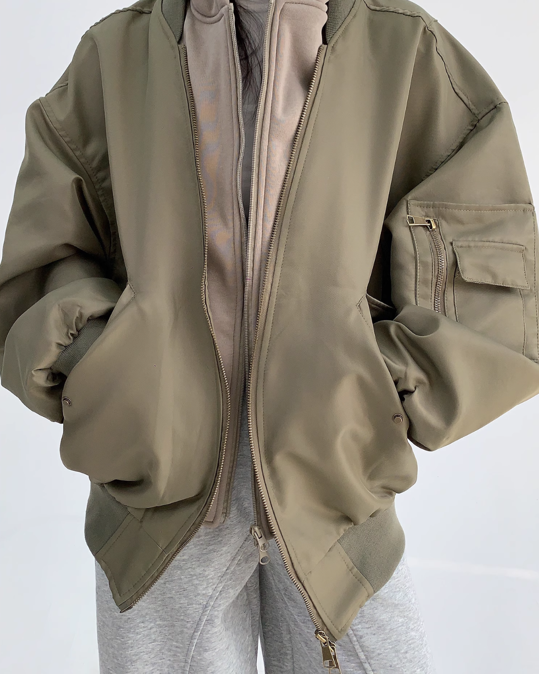 Layered Style Double Zip Hooded Jacket YLS0828