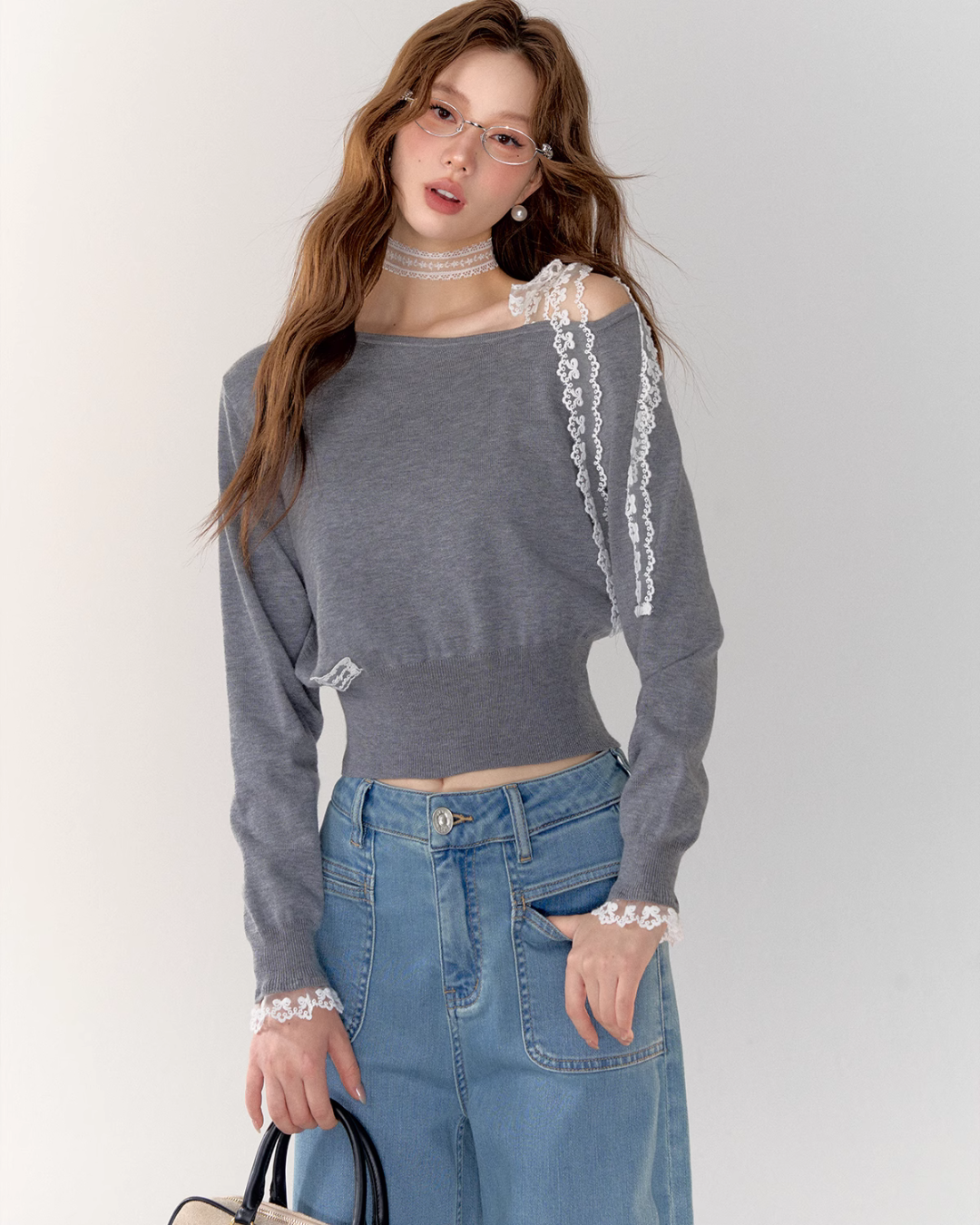 Race Ribbon One Shoulder Tops ASG0023