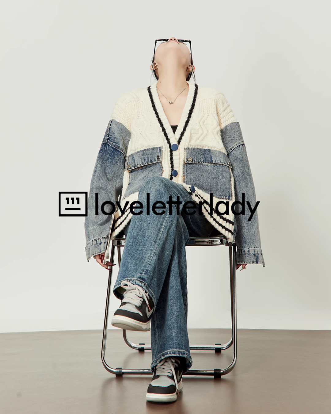 Vintage Stitched Denim Knit Jacket LLA0407