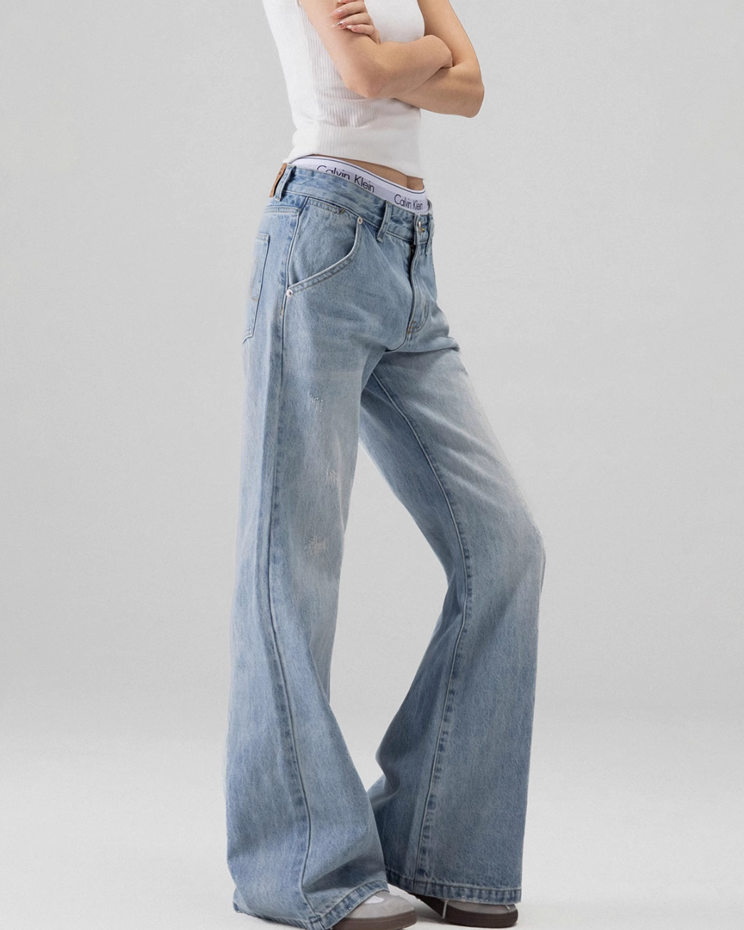 Flare Wide Denim Pants ICM0071