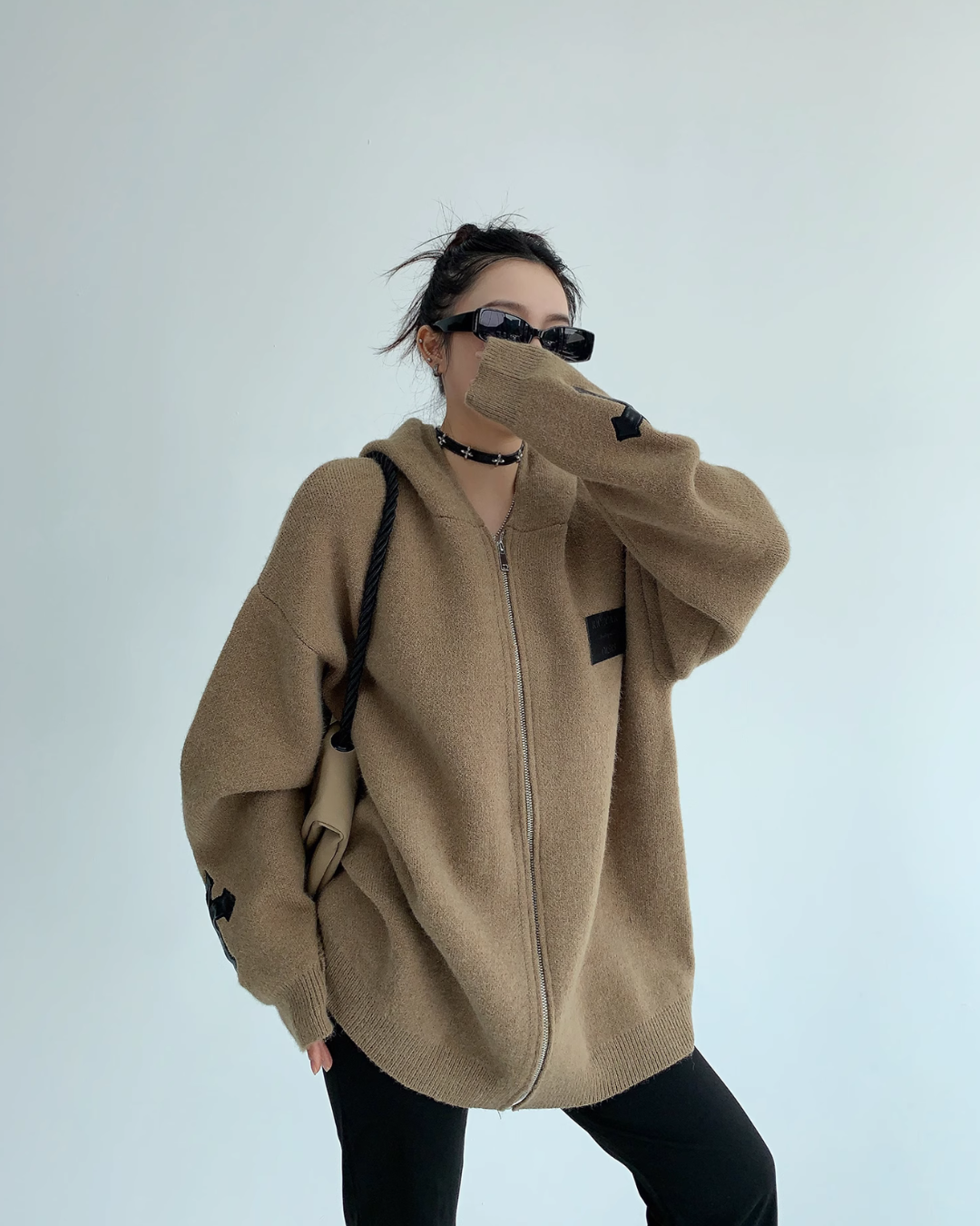 Loose Zip Knit Hoodie YLS0593