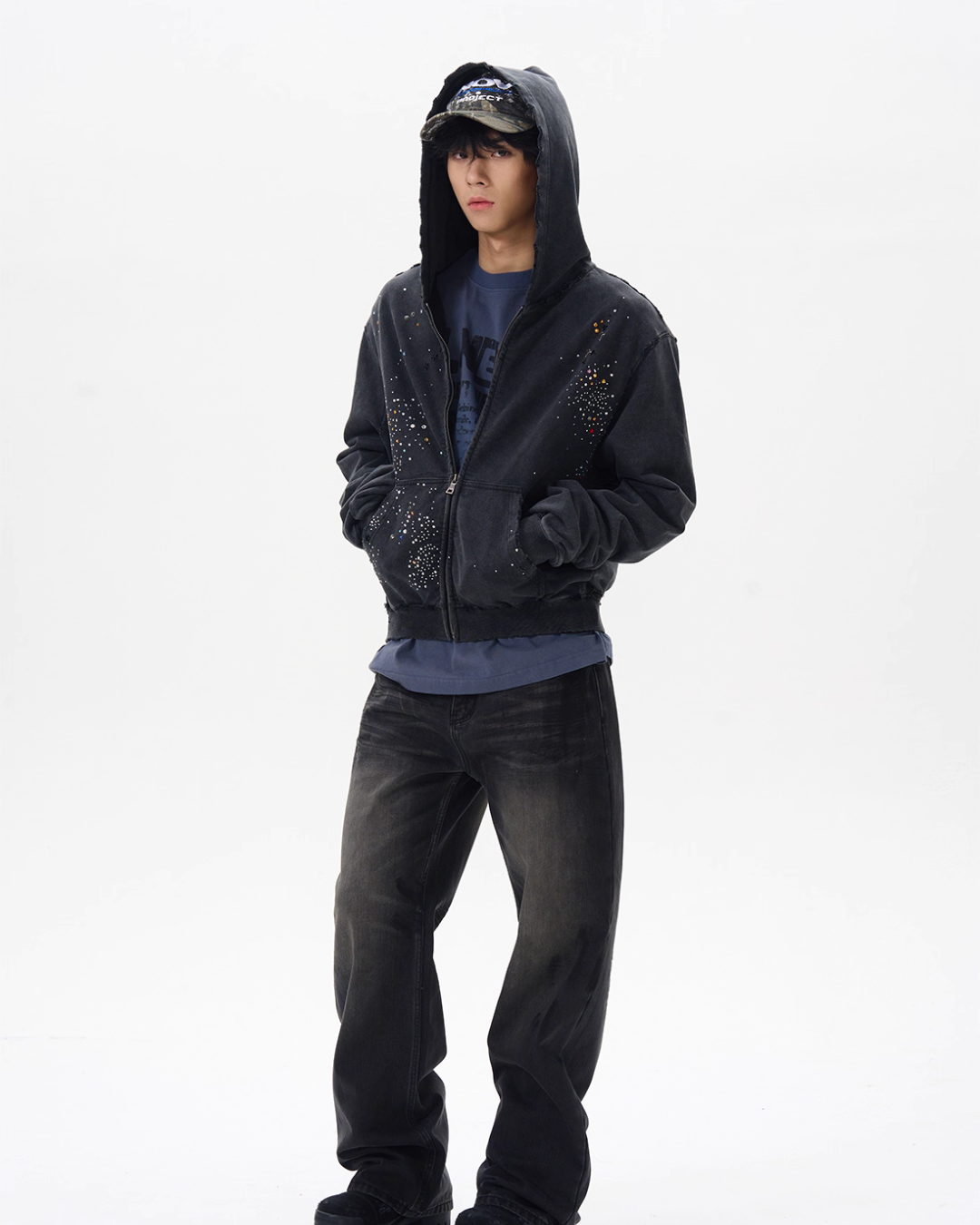 Sequin Compact Zip Hoodie WLS0001