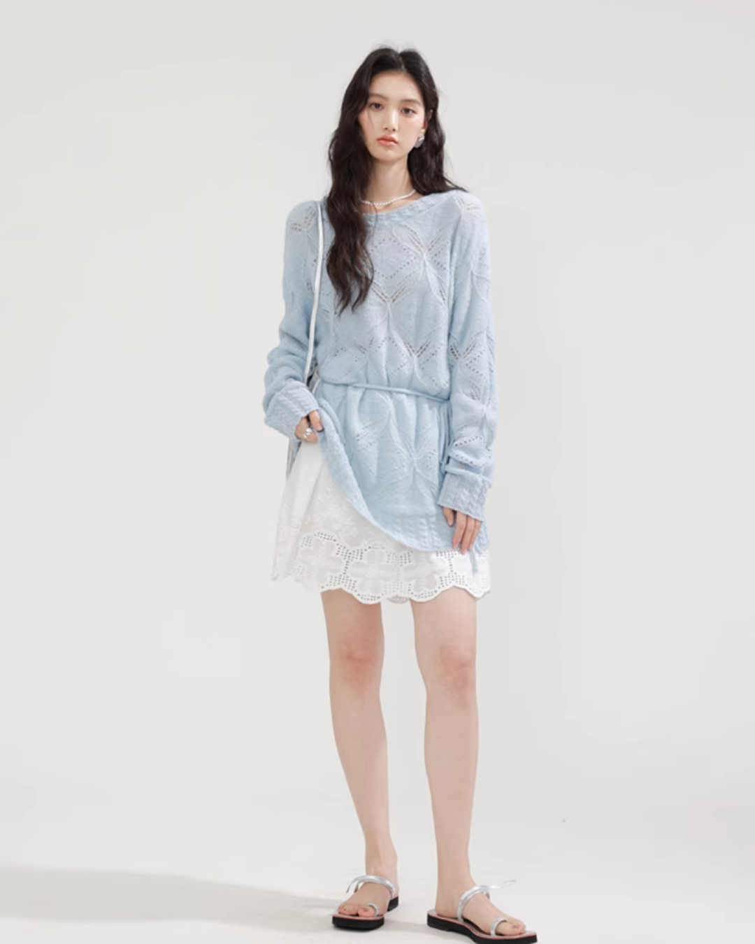 Lace Crochet Knit Dress CHS0010