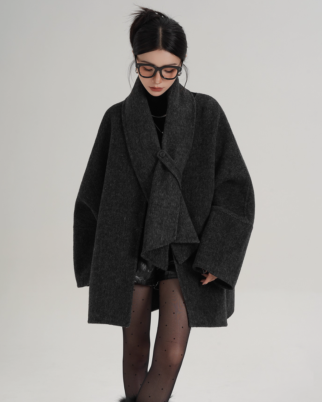 Collarless Wool Coat SRS0367