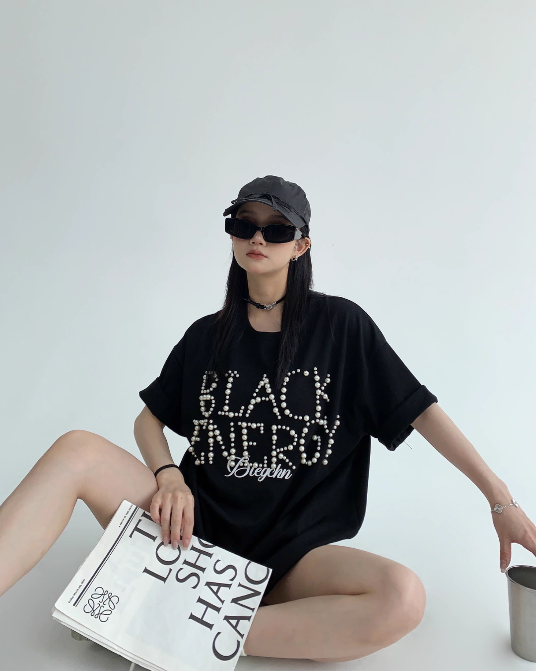 Pearl Logo Loose T-Shirt YLS0257