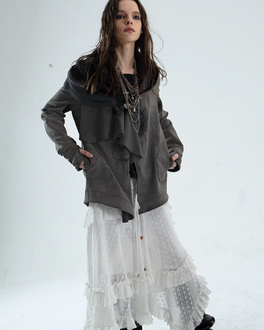 Asymmetrical Tiered Skirt DOP0031