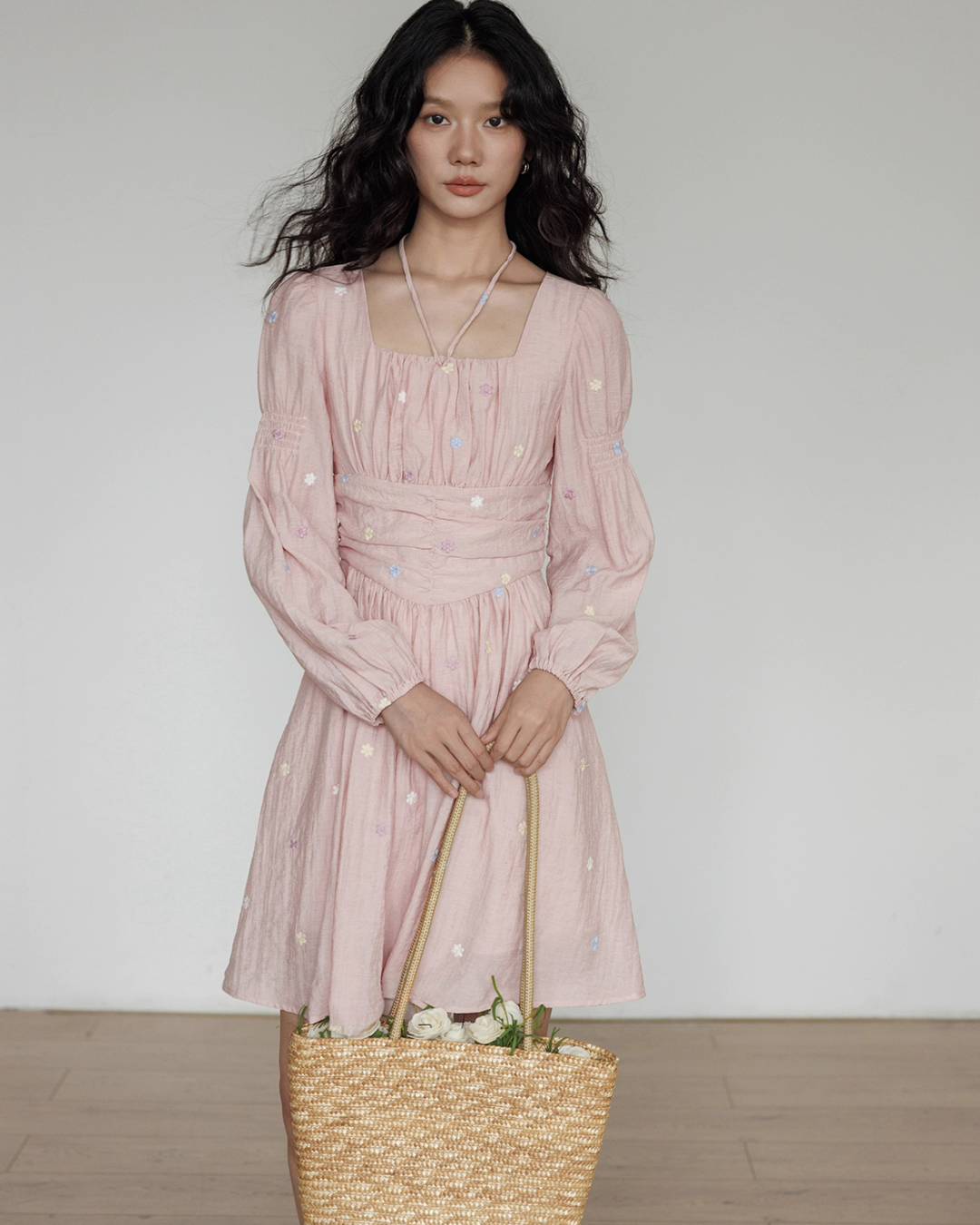 Small Floral Embroidery Dress VAS0154