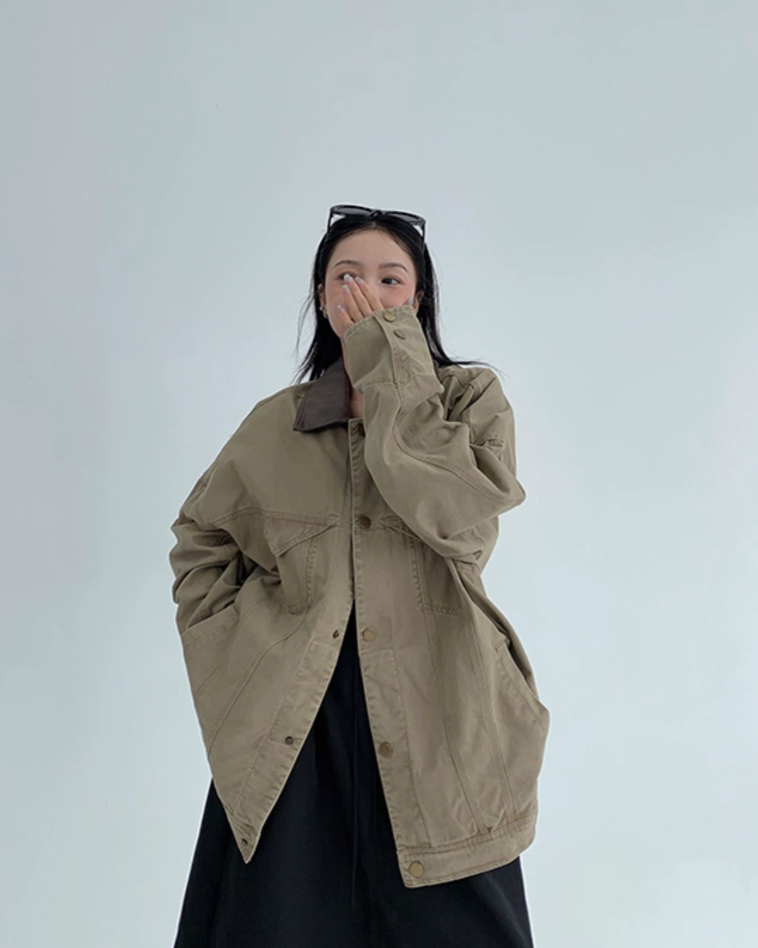 Leather Collar Military Jacket YLS0914