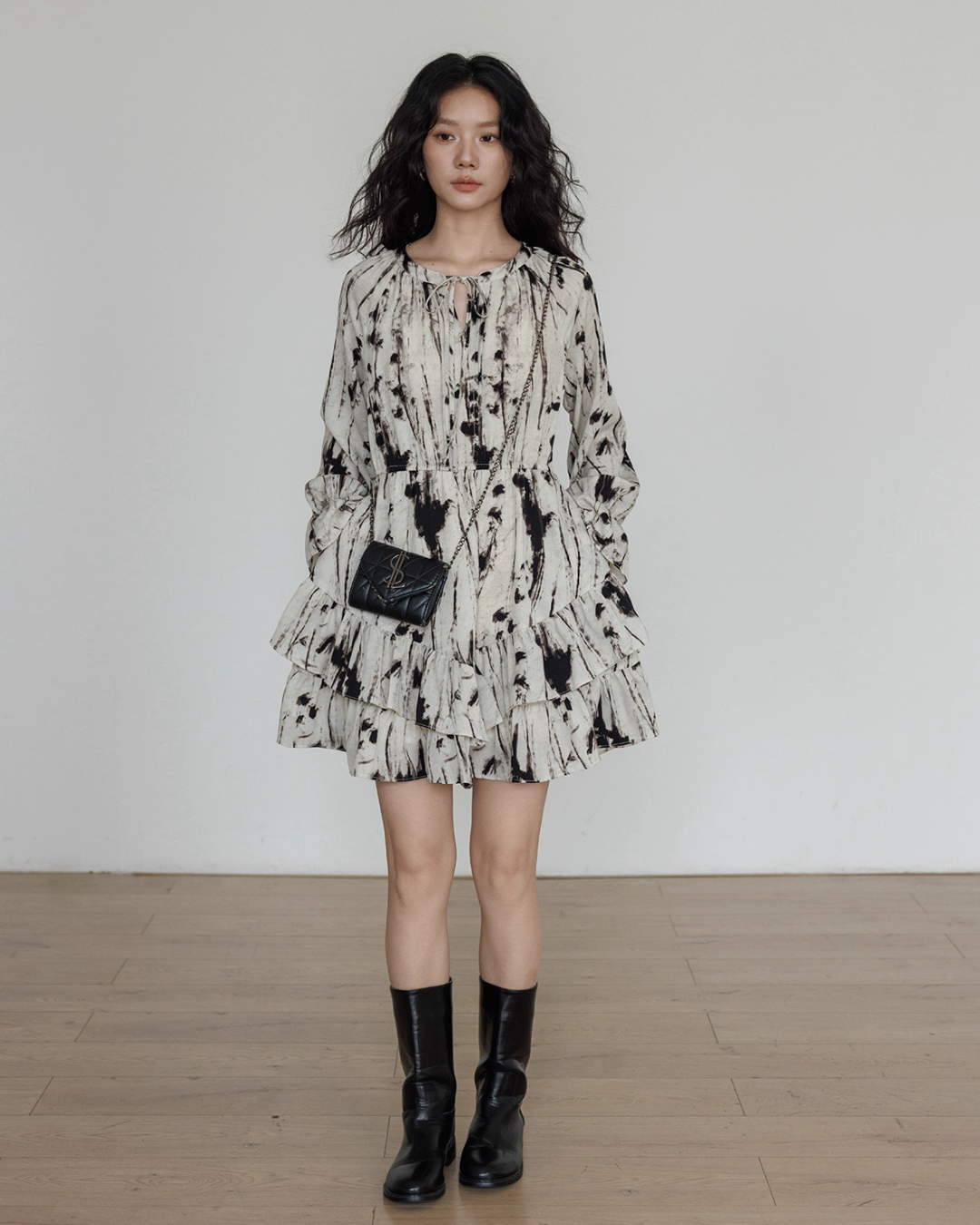 Round Neck Vintage Print Dress VAS0147