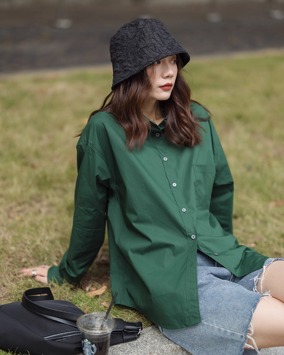 Cotton Loose Long Sleeve Shirt VAS0143