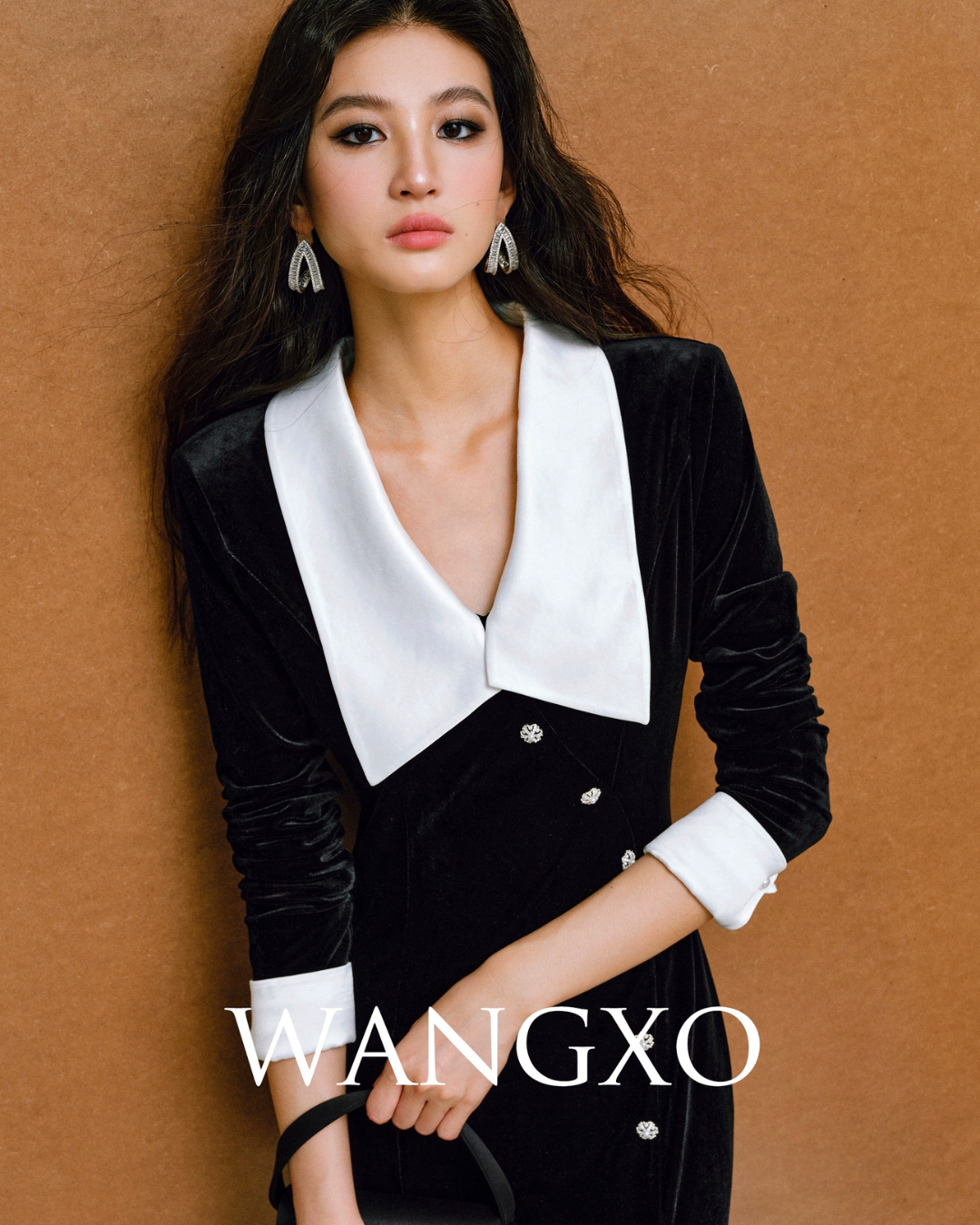Big Collar Glossy Split Dress WNG0006
