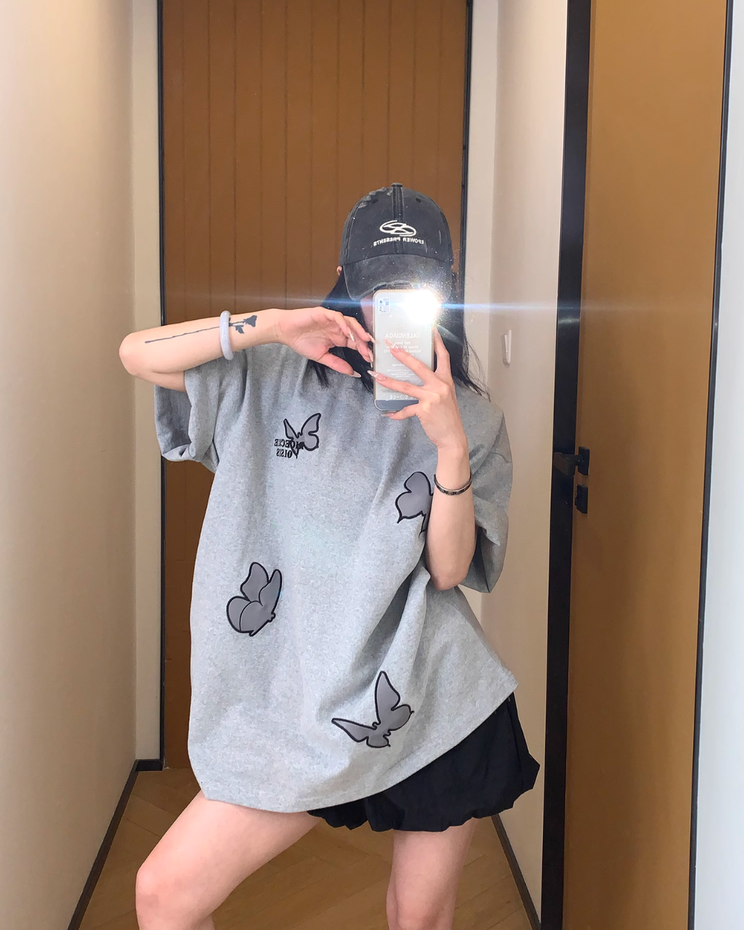 Butterfly Patch Short Sleeve T-Shirt YLS0836