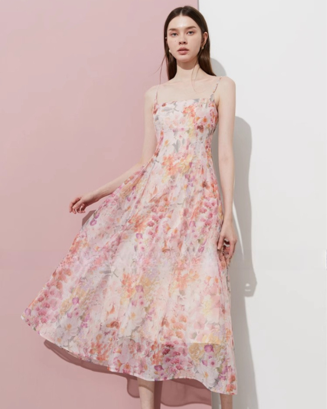Flower Pattern Flare Dress DPY0058