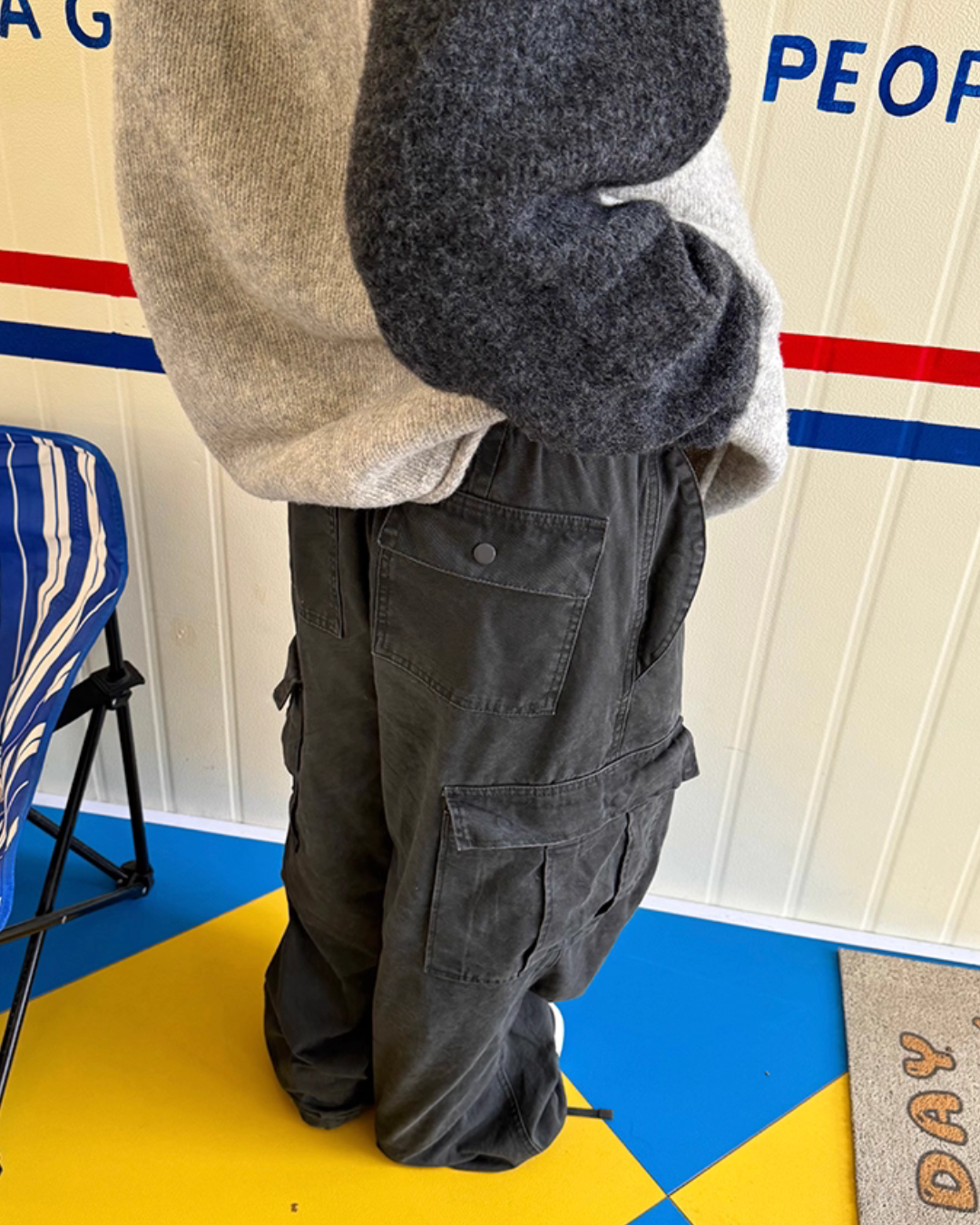 Multi Pocket Washed Work Pants CYE0039