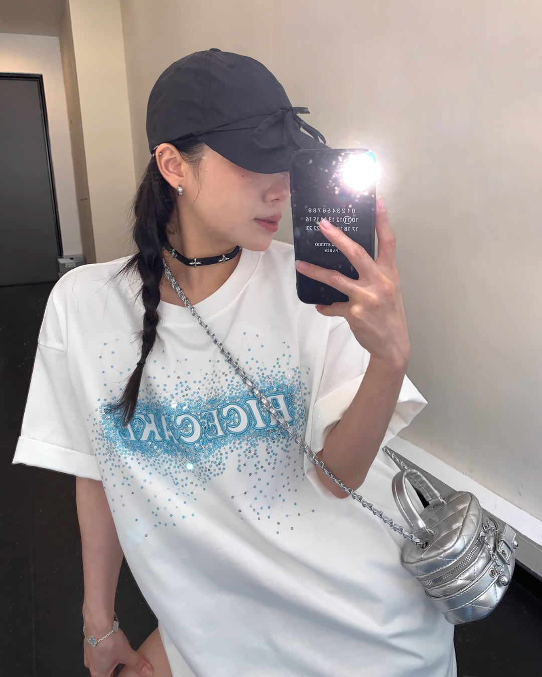 Glitter Logo Short Sleeve T-Shirt YLS0840