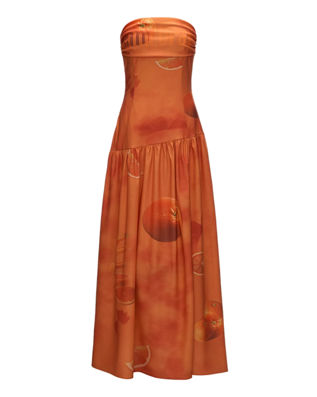 Asymmetrical Slit Orange Dress MAM0018