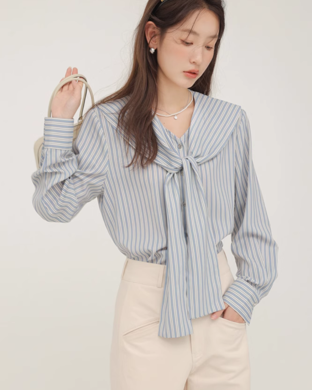 Bowtie Stripe Long Sleeve Shirt CHS0006