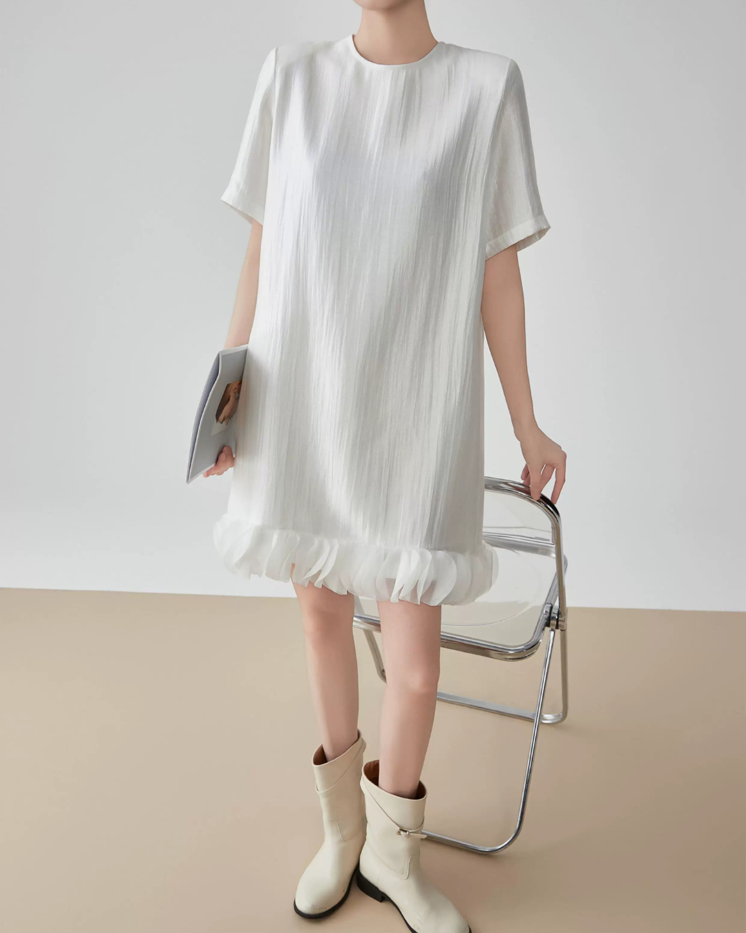 Hem Tulle Frill Mini Dress FER0128