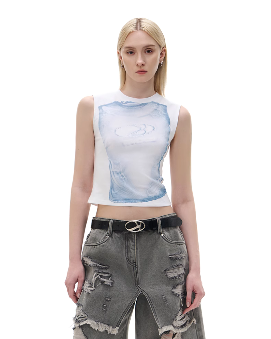 Mock Neck Sleeveless T-Shirt IMX0004