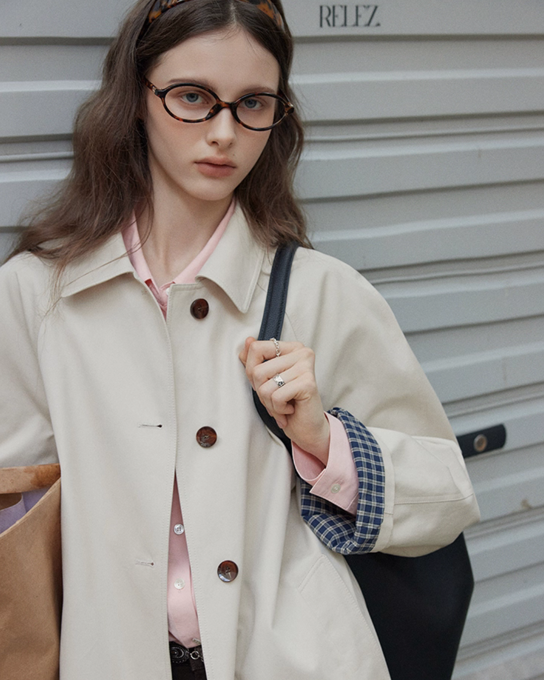 Paid Collar Long Coat RLZ0017