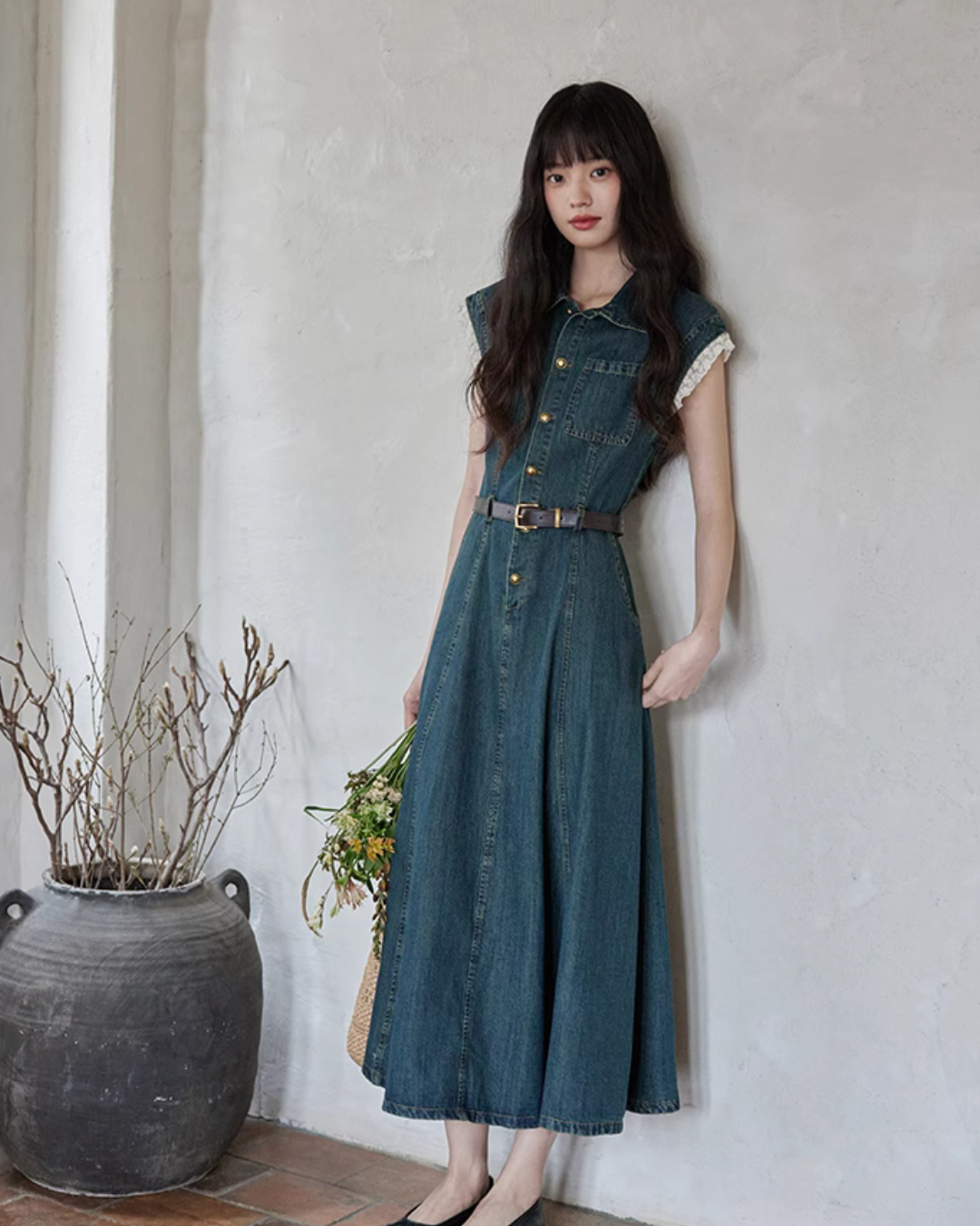 French Girly Denim Dress SMS0002