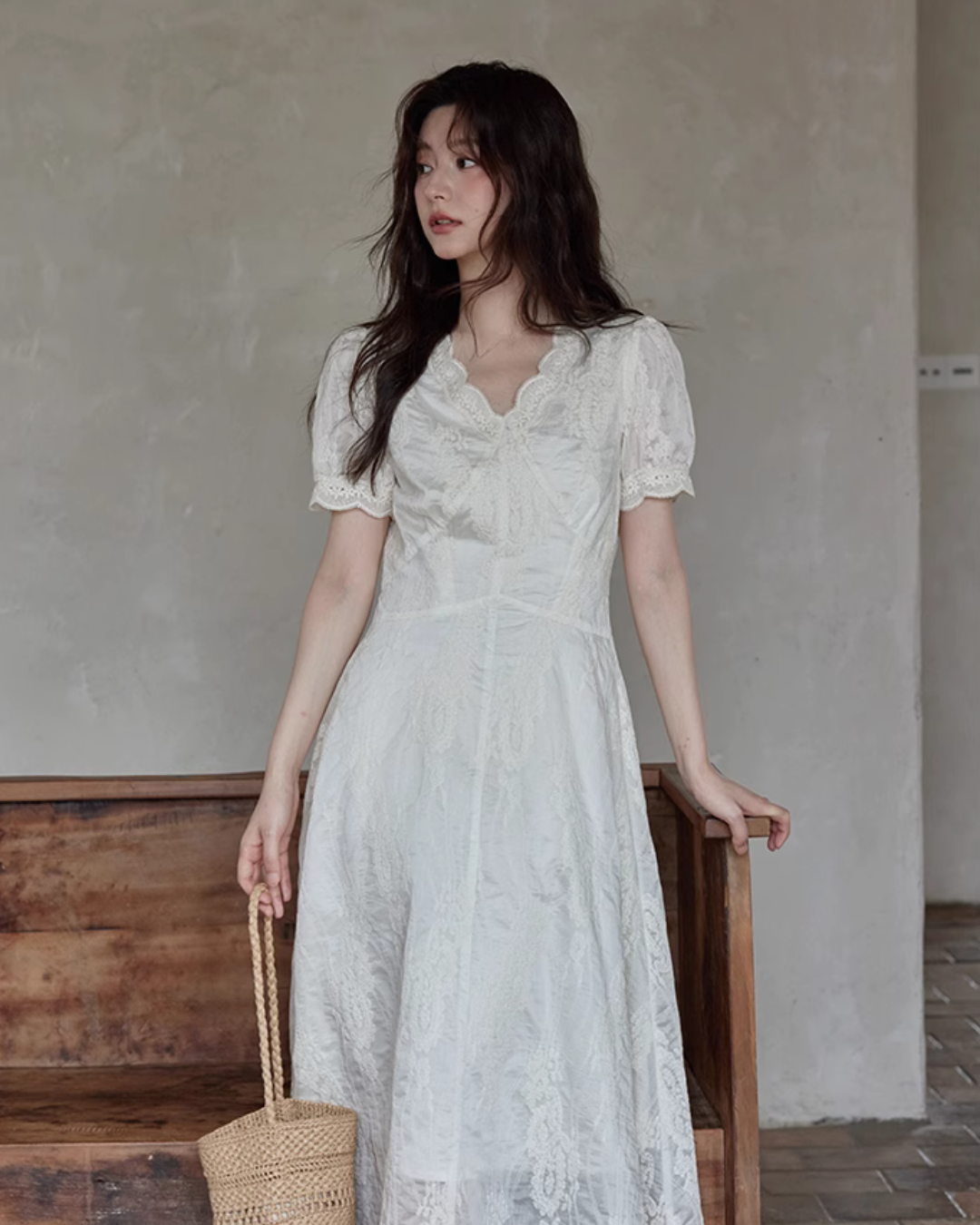 French Lace Long Dress SMS0009