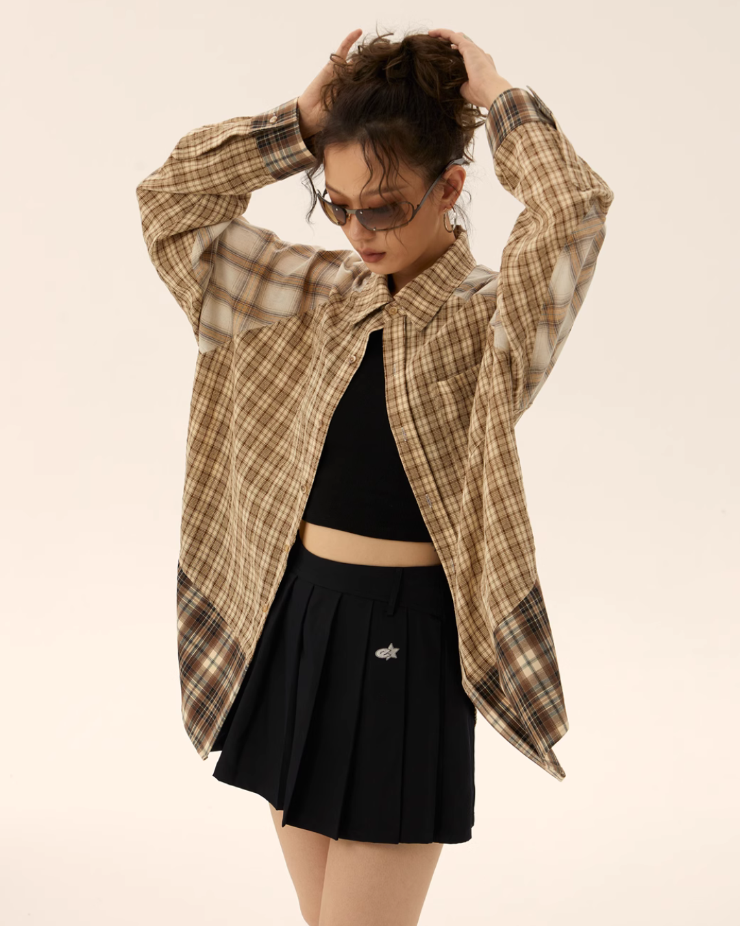 Retro Oversized Check Shirt EZK0055