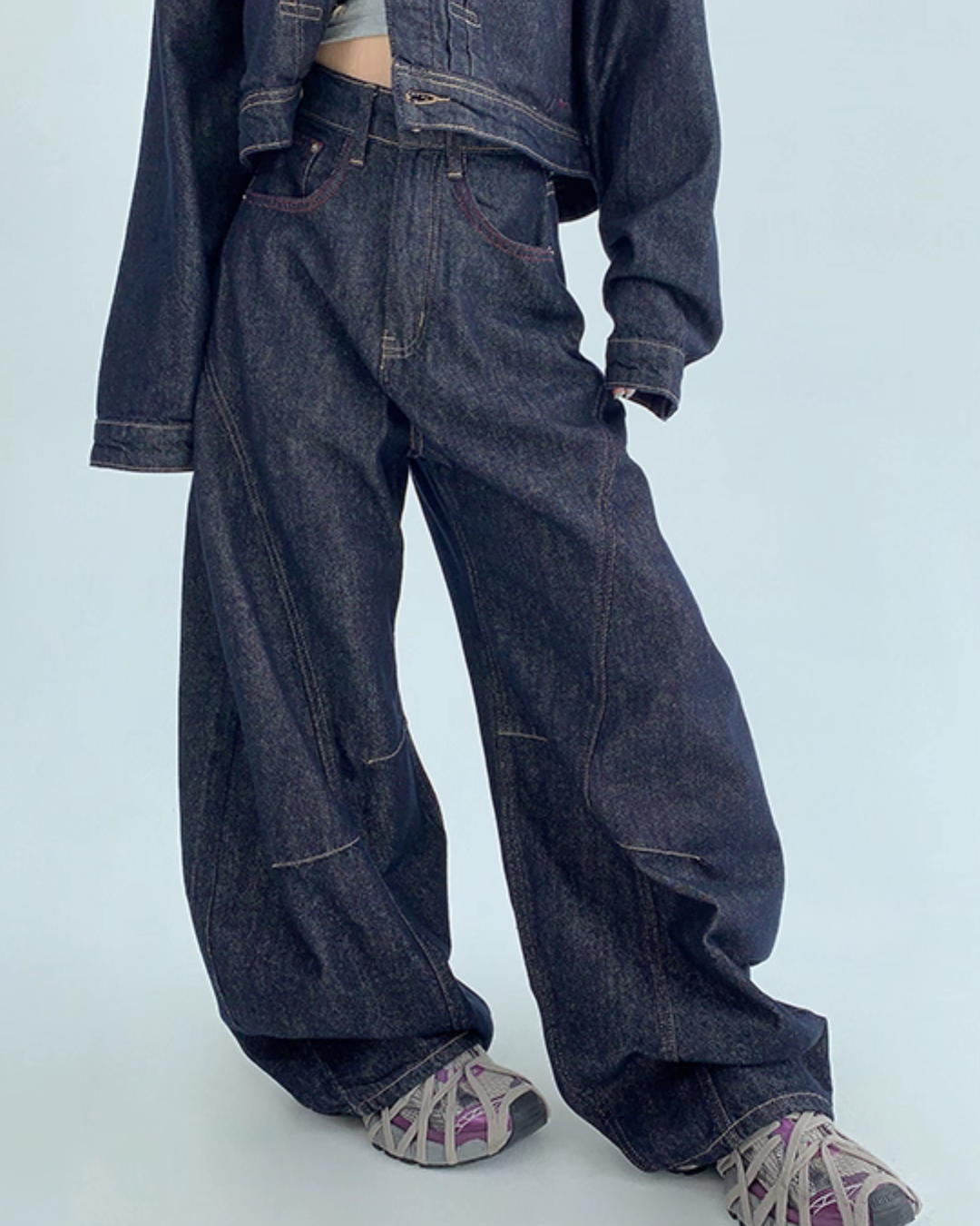Dark Blue Wide Denim Pants YLS0904