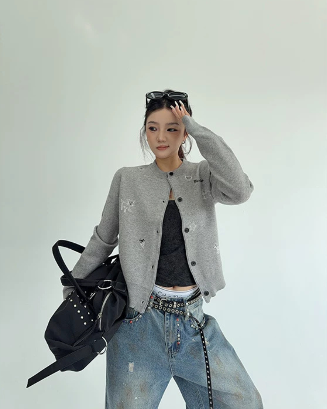 Round-Neck Knit Cardigan YLS1072